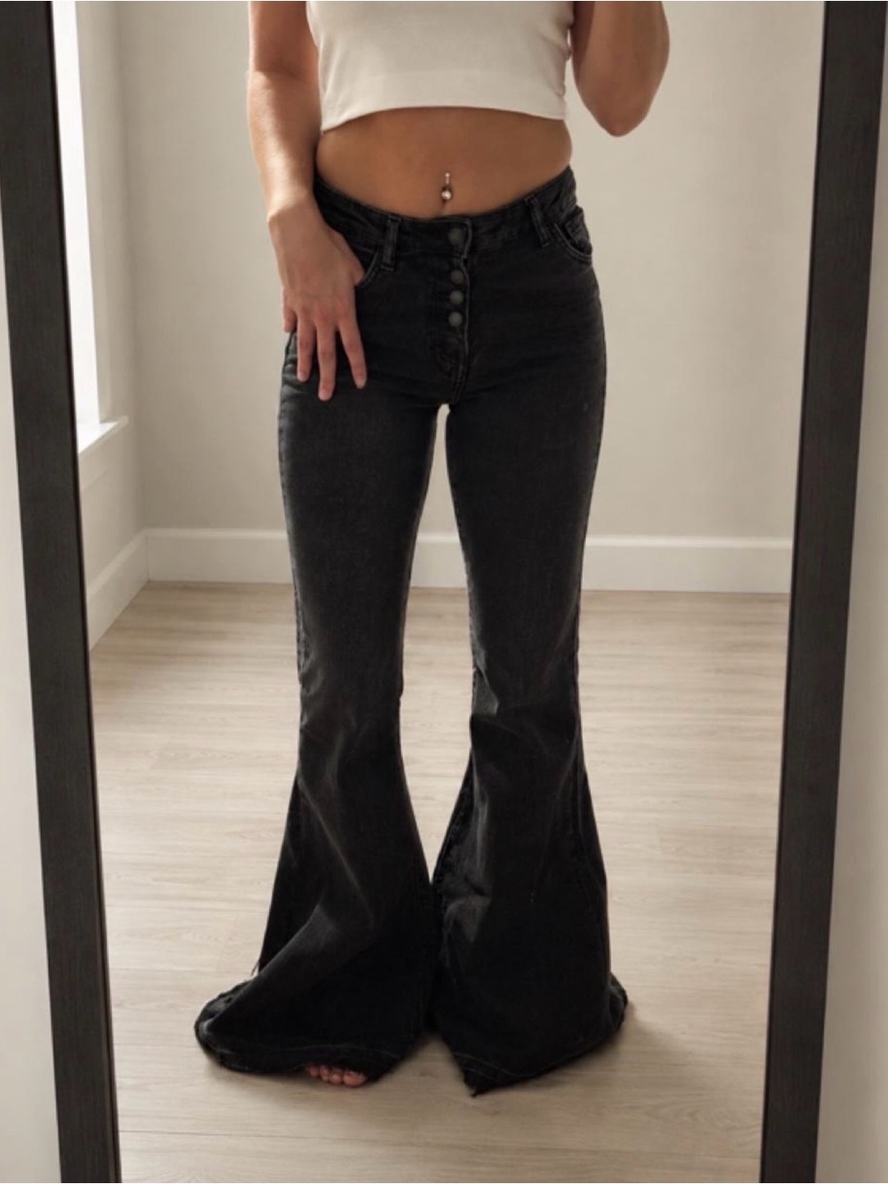 Black flare jeans